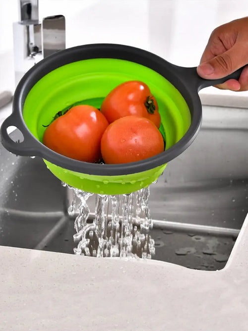 Collapsible Silicone Colander with Handles - Kitchen Gadget Gadgets and Gizmos