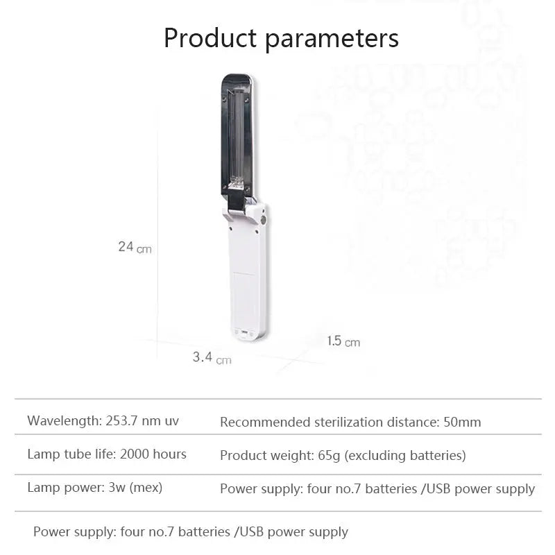 Compact UV Disinfection Lamp for Travel Gadgets and Gizmos