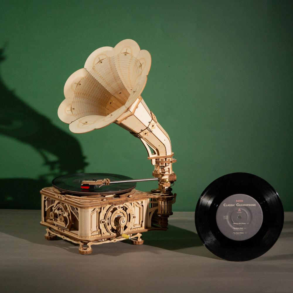 DIY Wooden Mechanical Phonograph Puzzle Gadgets and Gizmos