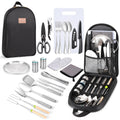Camping Cooking Utensils Set- Camping Essentials Camping Accessories Gear Must Haves Camper Tent Camping Kitchen Equipment RV Cookware Supplies Gadgets Outdoor Stove Portable Picnic Gifts BBQ Stuff Gadgets and Gizmos
