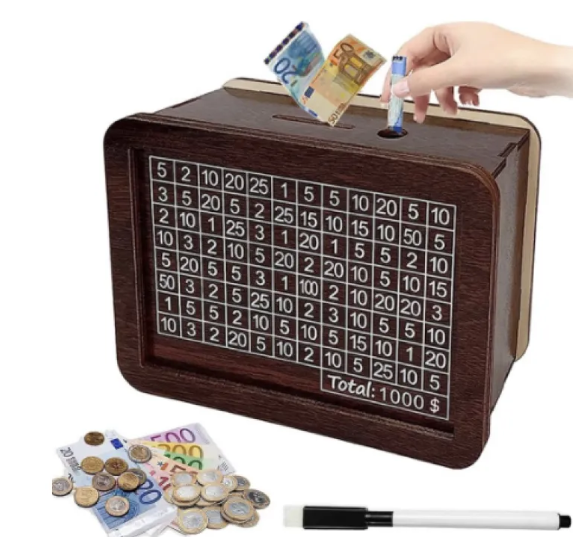 Wooden Piggy Bank for Home Gadgets and Gizmos