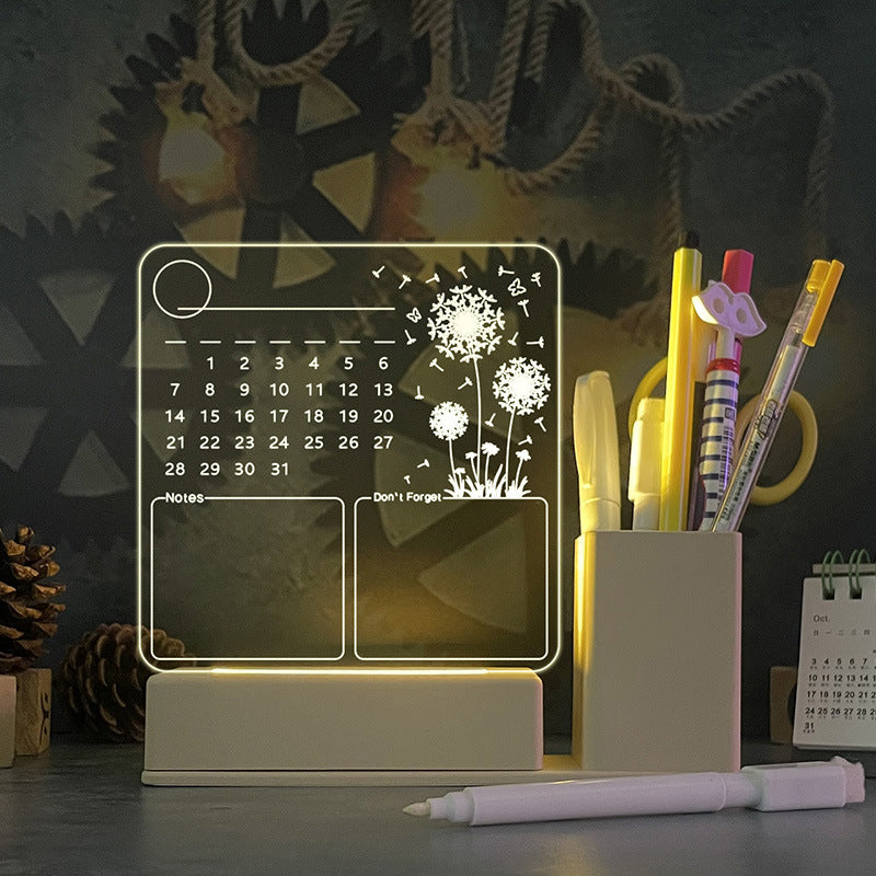 LED Glow Acrylic Memo Calendar Gadgets and Gizmos