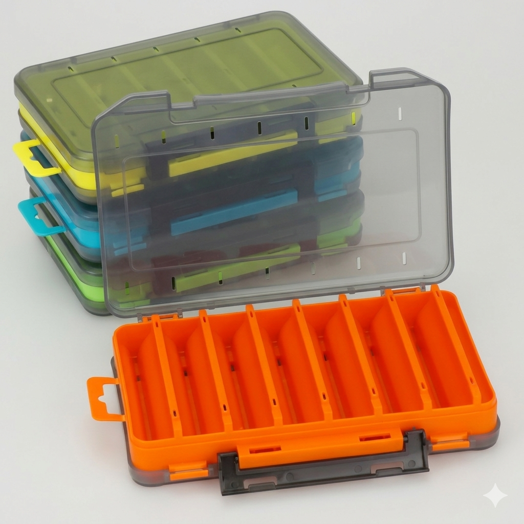 Durable Dual-Sided Fishing Tackle Box Gadgets and Gizmos