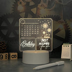 LED Glow Acrylic Memo Calendar Gadgets and Gizmos