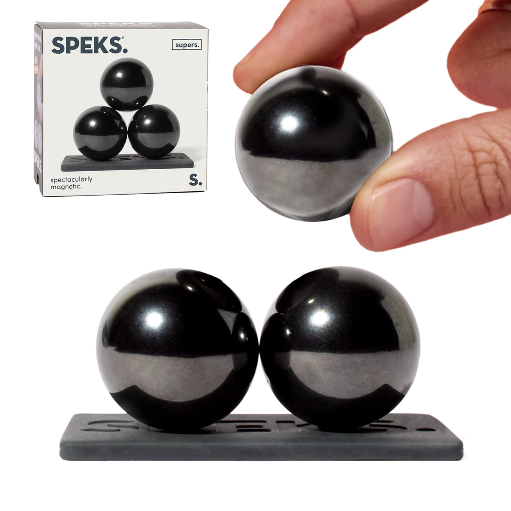 Mega Magnetic Orbs by Speks - Desk Decoration & Stress Relief Toy Set of 3, Gunmetal Gadgets and Gizmos