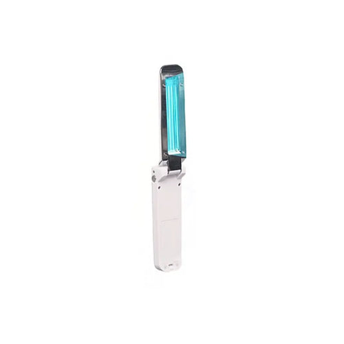 Compact UV disinfection lamp for travel eliminating bacteria and viruses on surfaces
