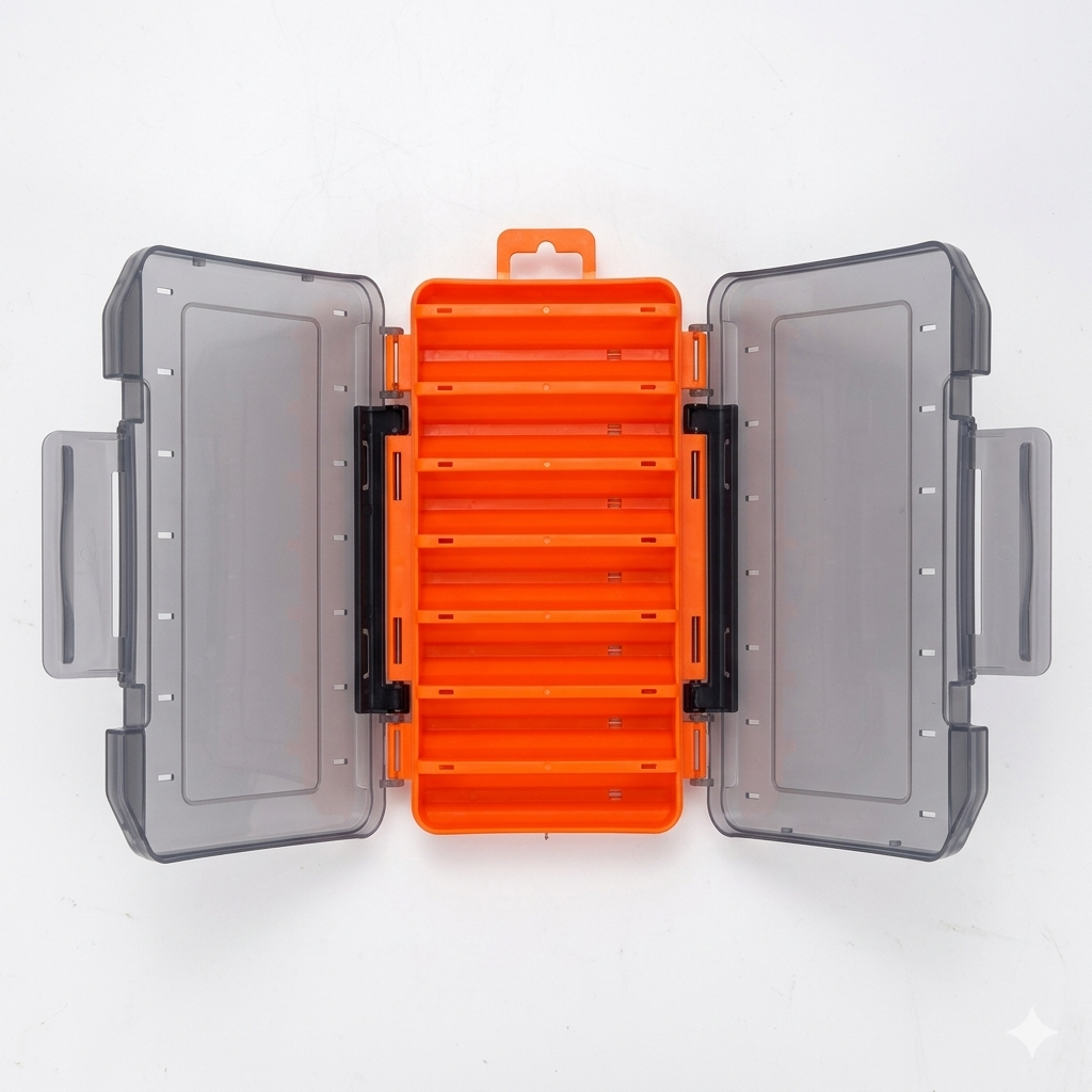 Durable Dual-Sided Fishing Tackle Box Gadgets and Gizmos