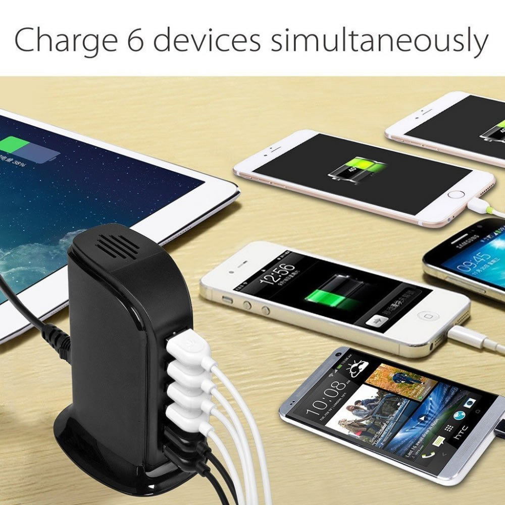 Smart Power 6 USB Colorful Tower for Every Desk at Home or Office charge any Gadget Gadgets and Gizmos