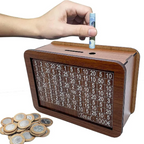 Wooden Piggy Bank for Home Gadgets and Gizmos