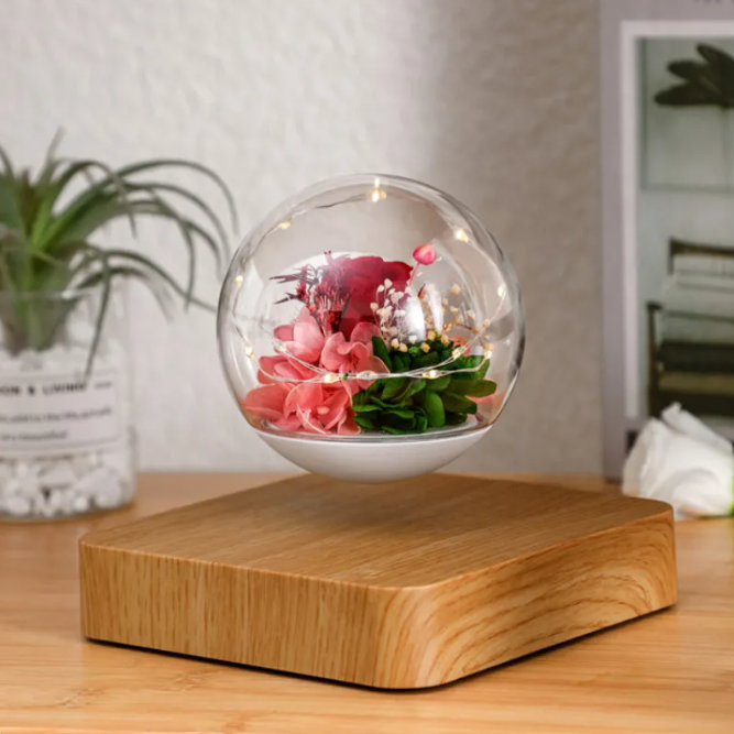 Home Desk Decoration Magnetic Levitation Perpetual Flower Ornament Gadgets and Gizmos