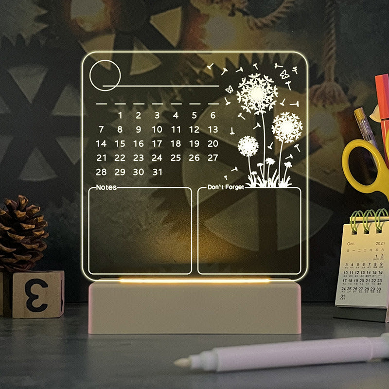 LED Glow Acrylic Memo Calendar Gadgets and Gizmos