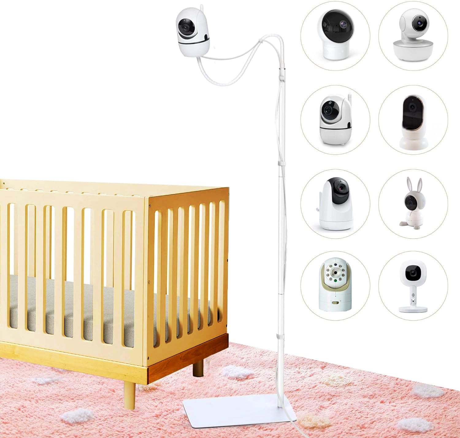 Infant Gadgets Baby Monitor Floor Stand Holder | Compatible with Infant Optics Hello Baby Nanit Floor Stand Motorola Vava Owlet | Baby Monitor Secure & Universal Mount Gadgets and Gizmos
