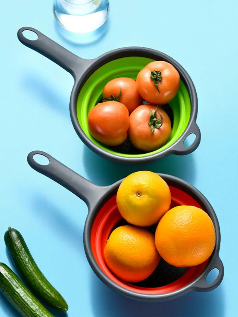 Collapsible Silicone Colander with Handles - Kitchen Gadget Gadgets and Gizmos