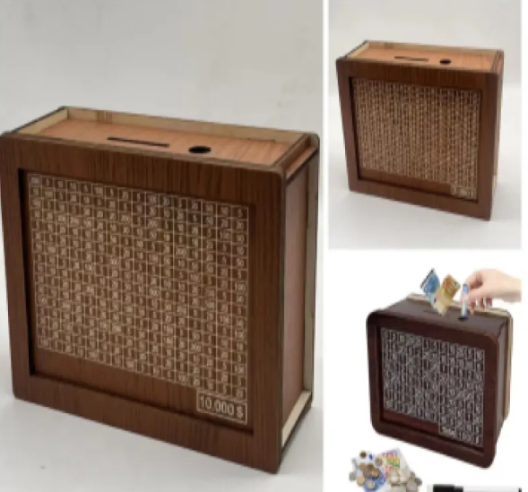 Wooden Piggy Bank for Home Gadgets and Gizmos