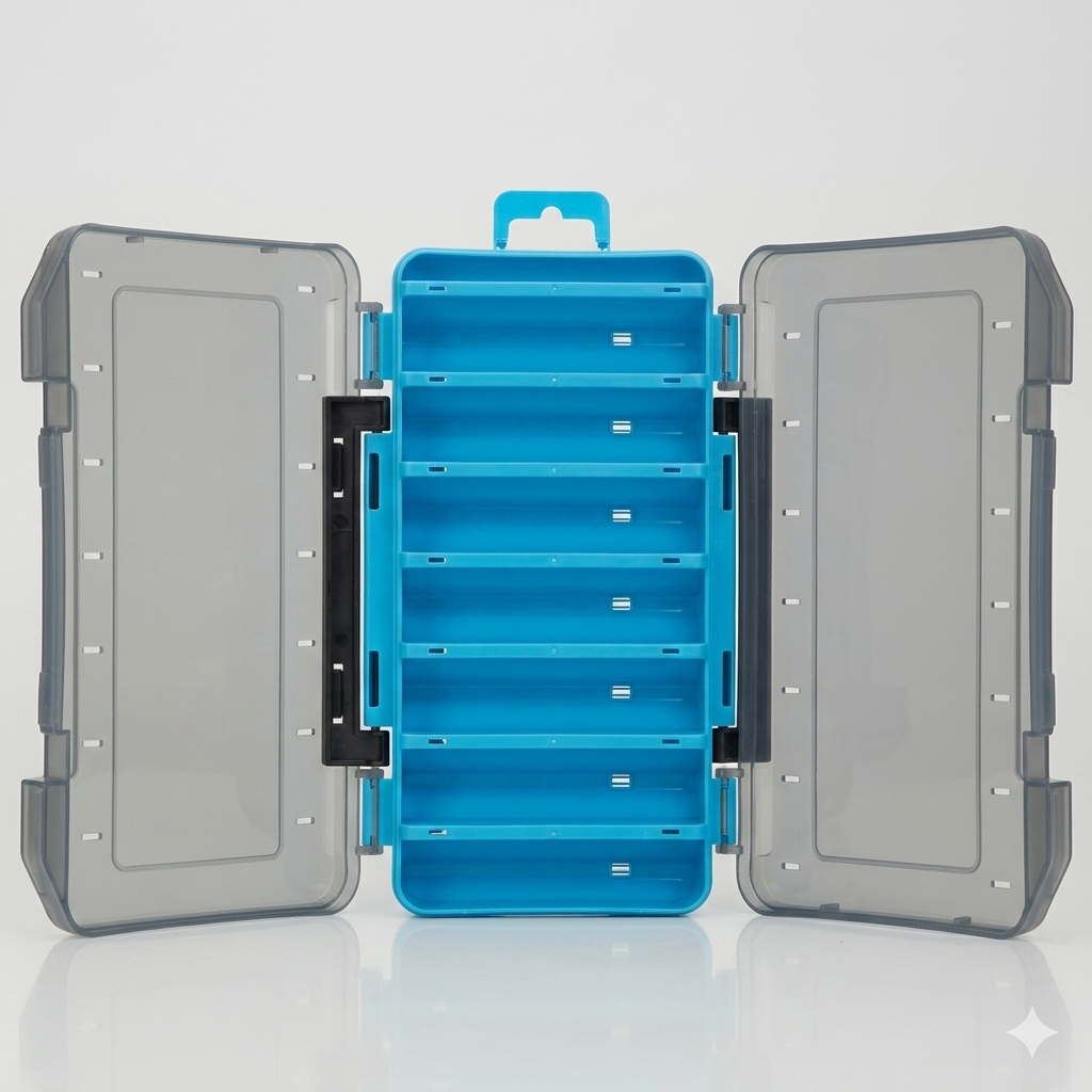 Durable Dual-Sided Fishing Tackle Box Gadgets and Gizmos