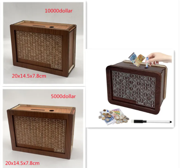 Wooden Piggy Bank for Home Gadgets and Gizmos